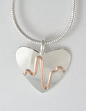 2 Tone Heart Beat Pendant