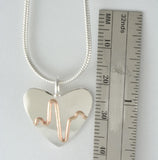 2 Tone Heart Beat Pendant