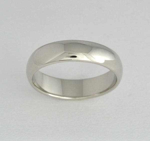 Custom: 14kt White Gold 6mm Band Ring Wide