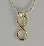 Custom: Gold and Sterling Silver Infinity Memorial Pendant