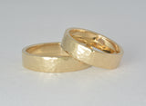 Custom: 14kt Gold 5mm Wide Ring with Hammered Texture