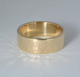 Custom: Gold Memorial Ring with Hammered Texture