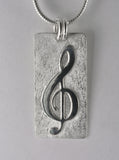 Custom: Sterling Silver Treble Clef Pendant