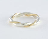 Custom: 14kt Yellow Gold and Sterling Silver Twist Ring