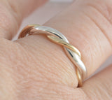 Custom: 14kt Yellow Gold and Sterling Silver Twist Ring