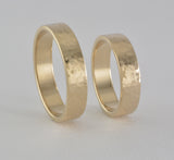 Custom: 14kt Gold 5mm Wide Ring with Hammered Texture