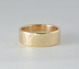 Custom: Gold Memorial Ring with Hammered Texture