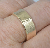 Custom: Gold Memorial Ring with Hammered Texture