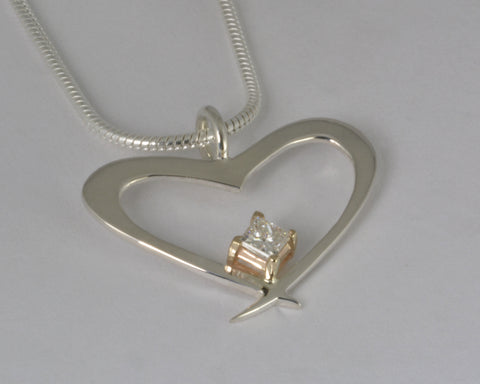 Custom: Heart Pendant with Diamond