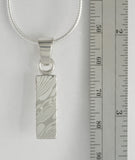 Custom: Palladium White Gold and Sterling Silver Mokume Gane Bar Pendant