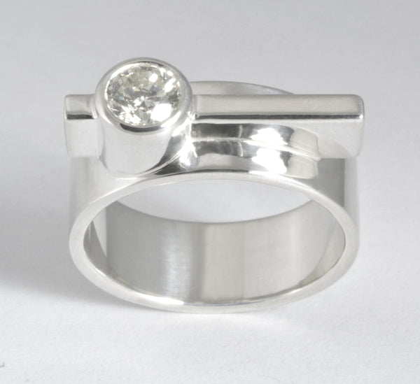 Custom: Simplicity Ring with Tube Set Diamond