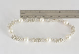 Custom: Small Double Jump Bracelet with White Pearls