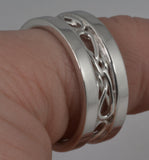 Custom: Sterling Silver Stacked Celtic Knot Ring with Square Rails