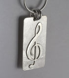 Custom: Sterling Silver Treble Clef Pendant