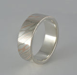 Custom: Tricolor Mokume Gane Band 8mm Flat Profile