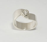 Custom: Sterling Silver Inseparable Style Band with Diamond