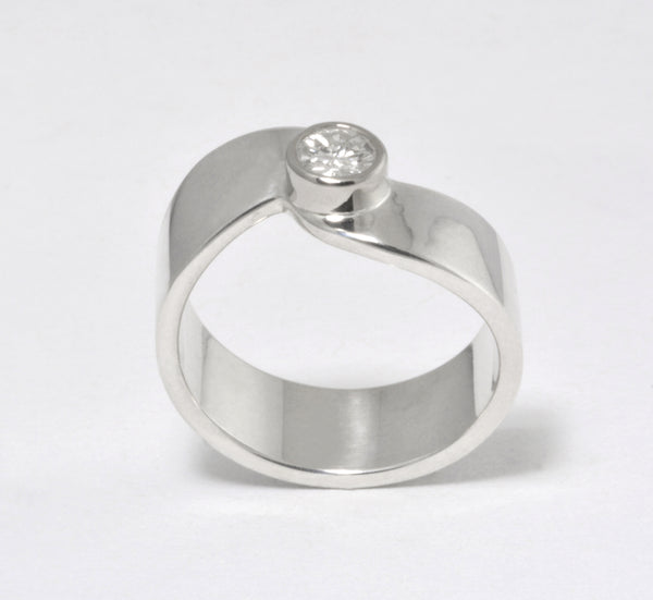 Custom: Sterling Silver Inseparable Style Band with Diamond