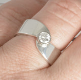 Custom: Sterling Silver Inseparable Style Band with Diamond